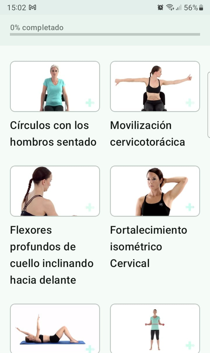 Programa de ejercicios en línea Dolencias de brazo, cuello y/u hombro