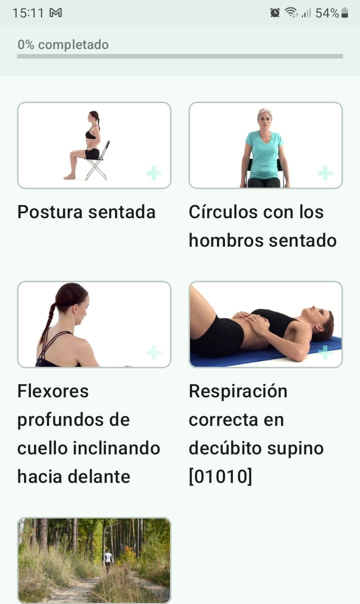 Programa de ejercicios en línea Trastornos asociados al latigazo cervical