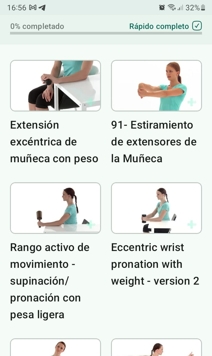Programa de ejercicios en línea Codo de tenista