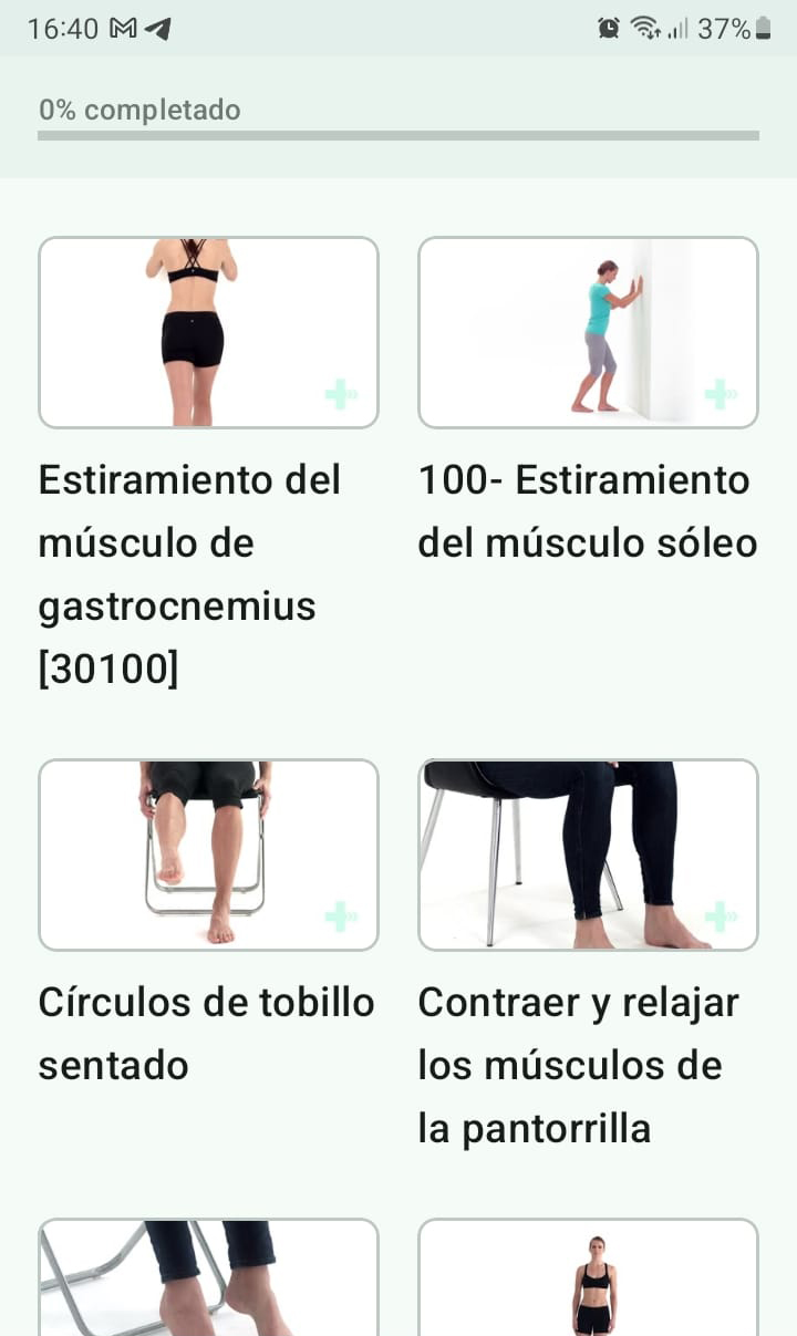 Programa de ejercicios en línea Desgarro del músculo de la pantorrilla